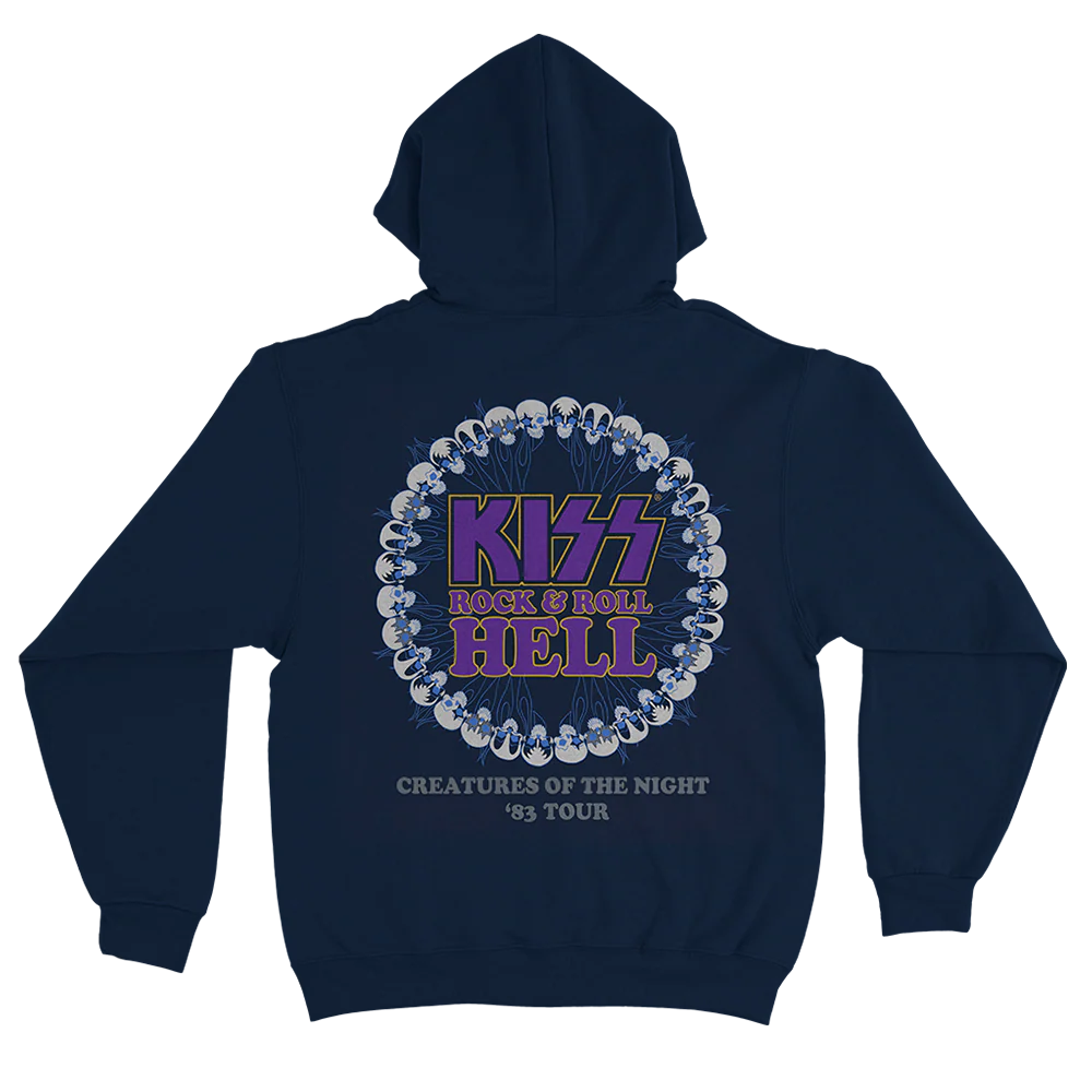 Rock and Roll Hell Navy Hoodie - Image 2